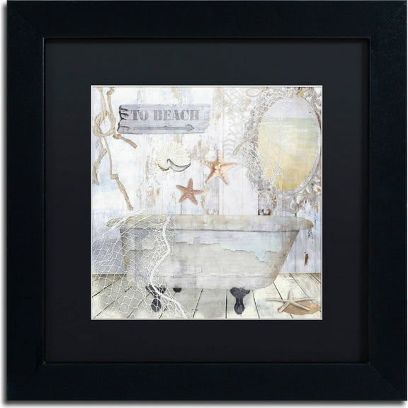 Trademark Fine Art "Beach House I" Canvas Art by Color Bakery, Black Matte, Black Frame