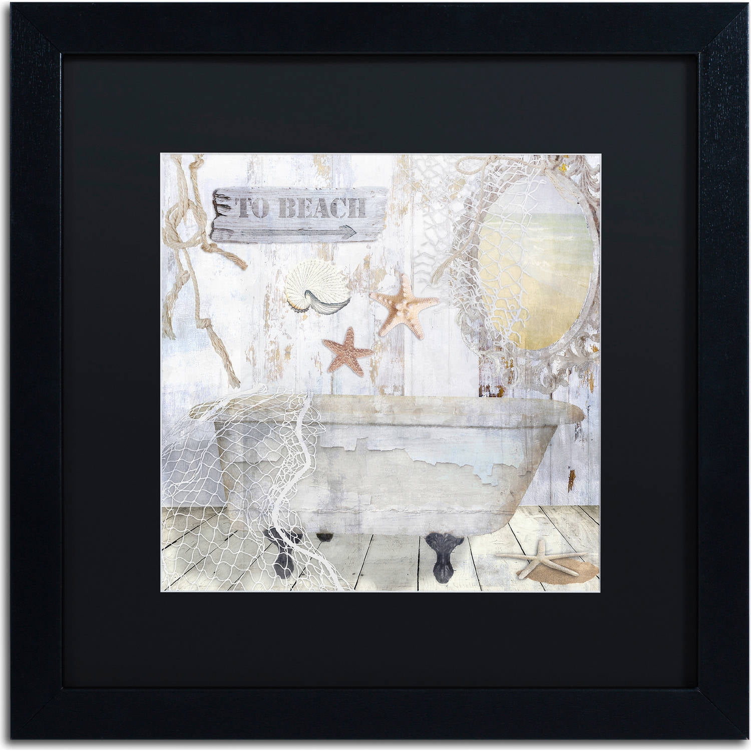 Trademark Fine Art "Beach House I" Canvas Art by Color Bakery, Black Matte, Black Frame