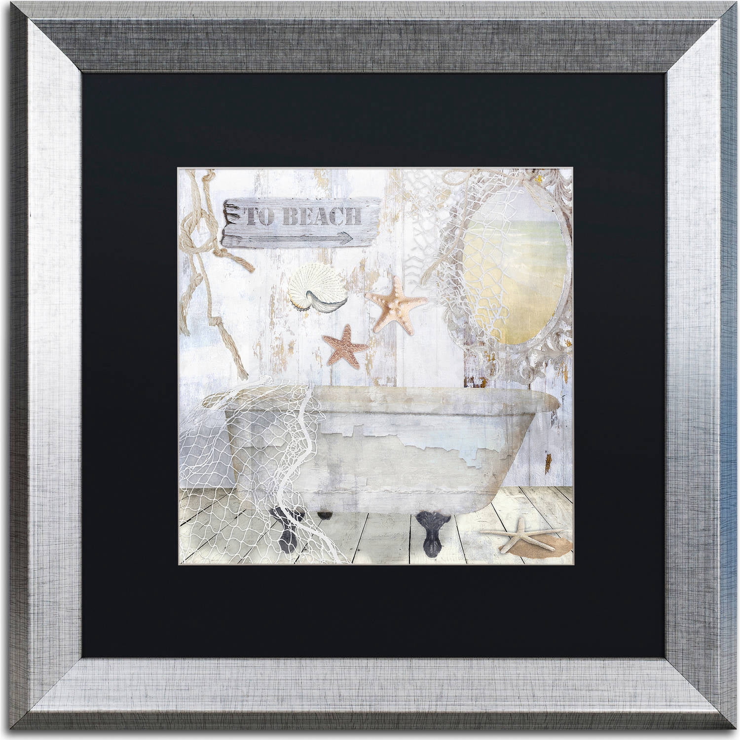 Trademark Fine Art "Beach House I" Canvas Art by Color Bakery, Black Matte, Silver Frame