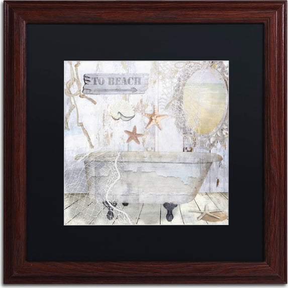 Trademark Fine Art "Beach House I" Canvas Art by Color Bakery, Black Matte, Wood Frame