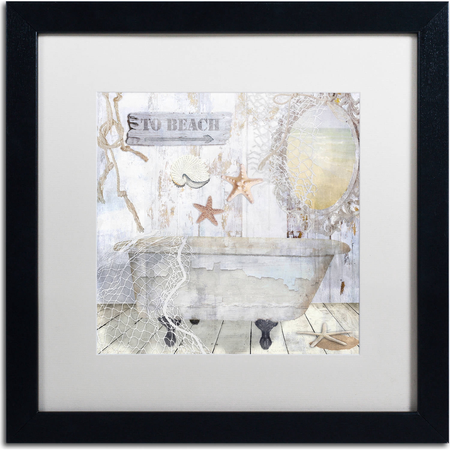 Trademark Fine Art "Beach House I" Canvas Art by Color Bakery, White Matte, Black Frame