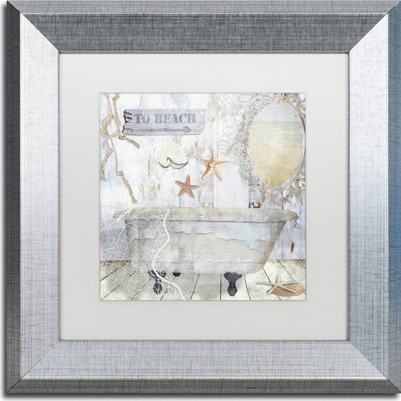 Trademark Fine Art "Beach House I" Canvas Art by Color Bakery, White Matte, Silver Frame