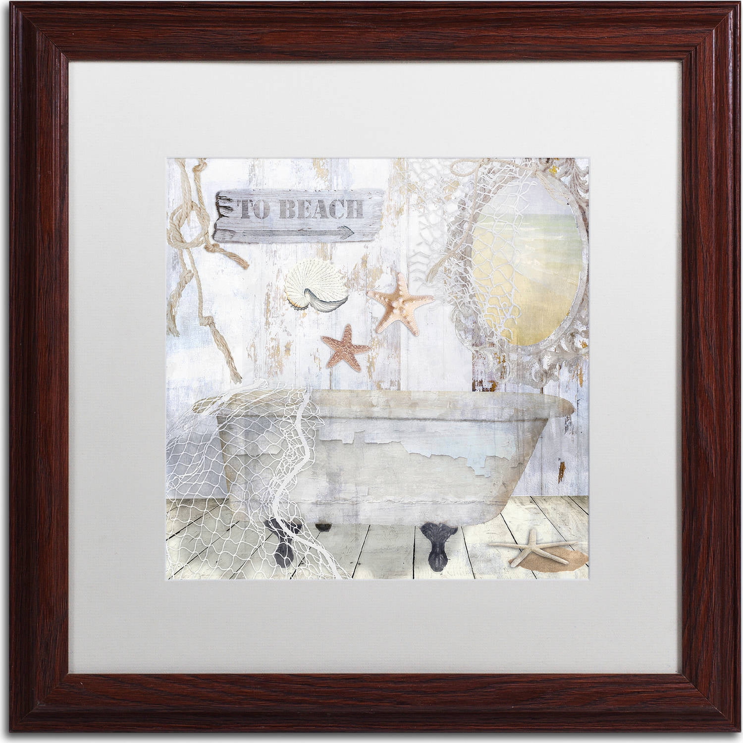 Trademark Fine Art "Beach House I" Canvas Art by Color Bakery, White Matte, Wood Frame