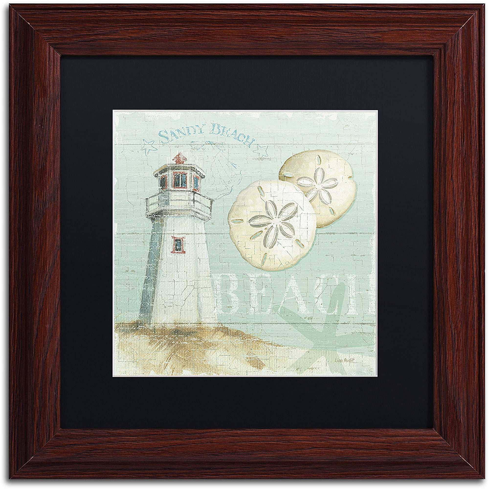 Trademark Fine Art "Beach House I" Canvas Art by Lisa Audit, Black Matte, Wood Frame