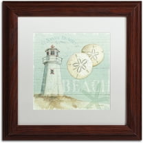 Trademark Fine Art "Beach House I" Canvas Art by Lisa Audit, White Matte, Wood Frame