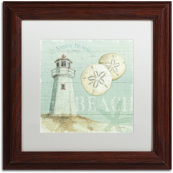 Trademark Fine Art "Beach House I" Canvas Art by Lisa Audit, White Matte, Wood Frame