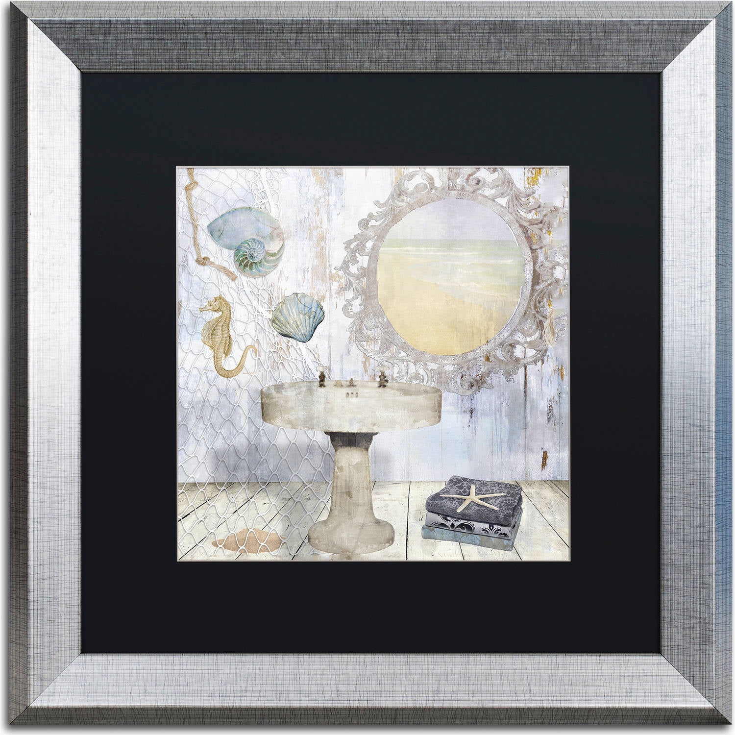 Trademark Fine Art "Beach House II" Canvas Art by Color Bakery, Black Matte, Silver Frame