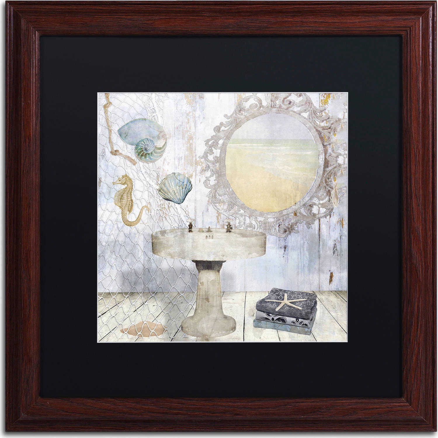 Trademark Fine Art "Beach House II" Canvas Art by Color Bakery, Black Matte, Wood Frame