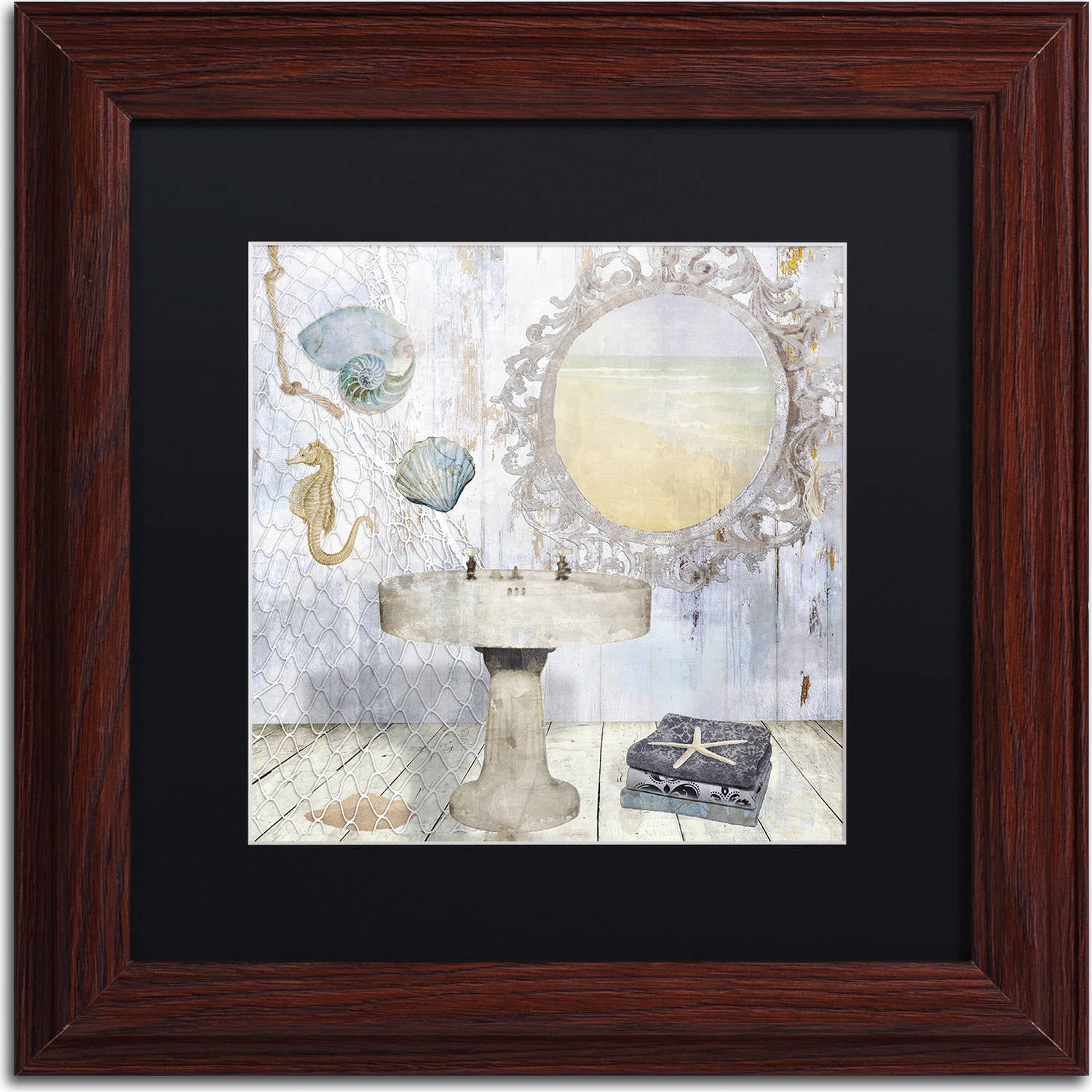Trademark Fine Art "Beach House II" Canvas Art by Color Bakery, Black Matte, Wood Frame