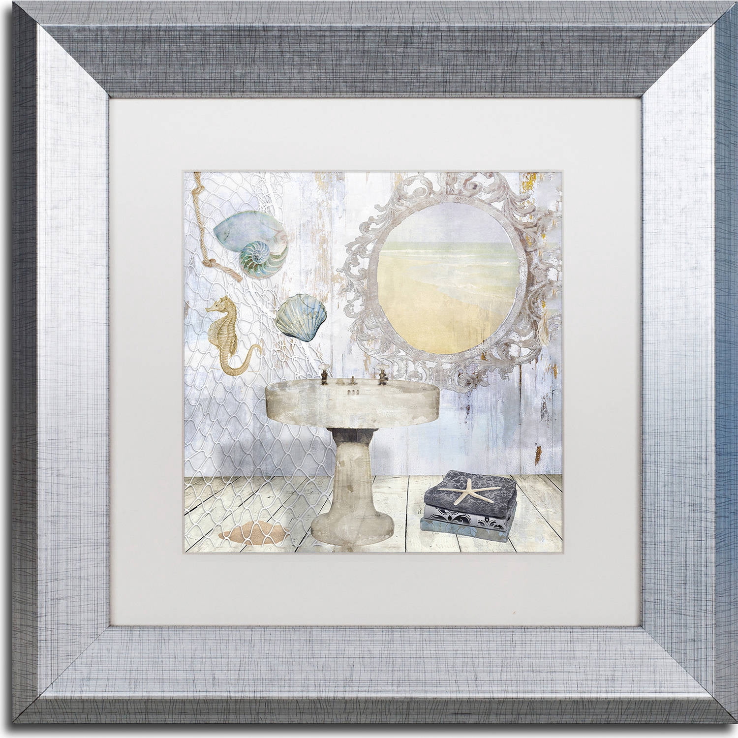 Trademark Fine Art "Beach House II" Canvas Art by Color Bakery, White Matte, Silver Frame