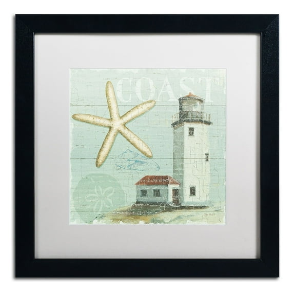 Trademark Fine Art "Beach House II" Canvas Art by Lisa Audit, White Matte, Black Frame