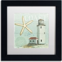 Trademark Fine Art "Beach House II" Canvas Art by Lisa Audit, White Matte, Black Frame