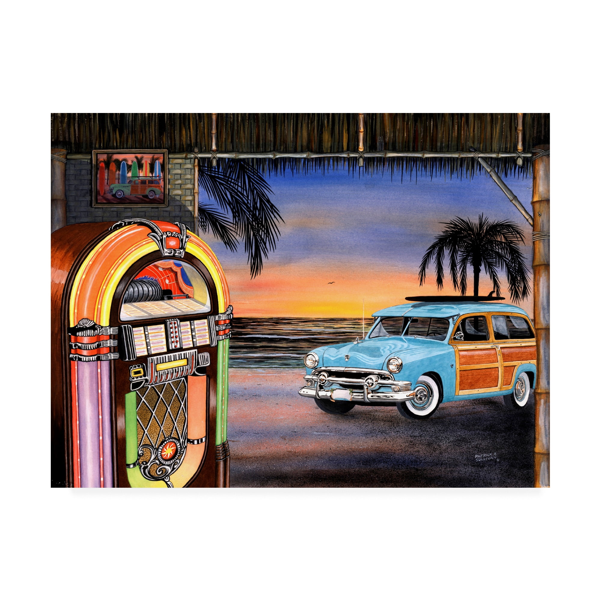 Trademark Fine Art 'Beach Music Juke' Canvas Art by Patrick Sullivan