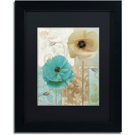 Trademark Fine Art "Beach Poppies I" Canvas Art by Color Bakery Black Matte, Black Frame
