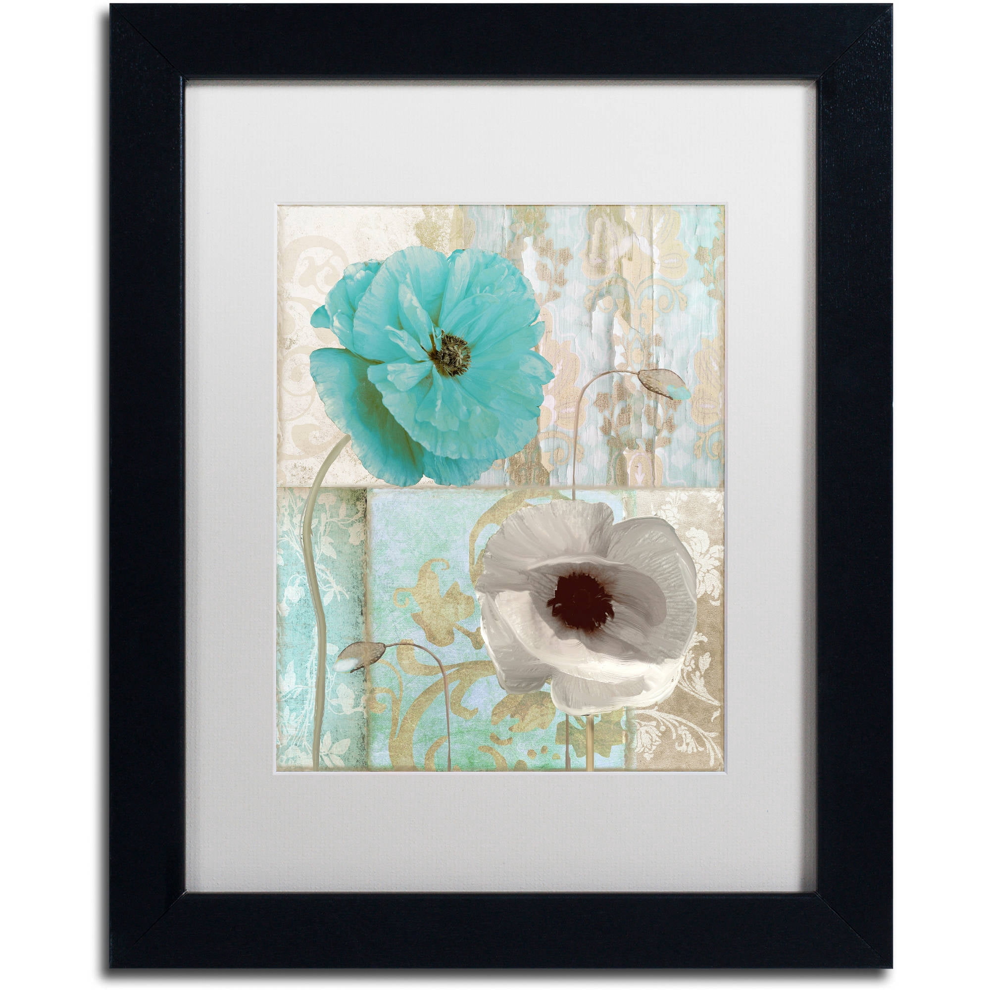 Trademark Fine Art "Beach Poppies II" Canvas Art by Color Bakery White Matte, Black Frame