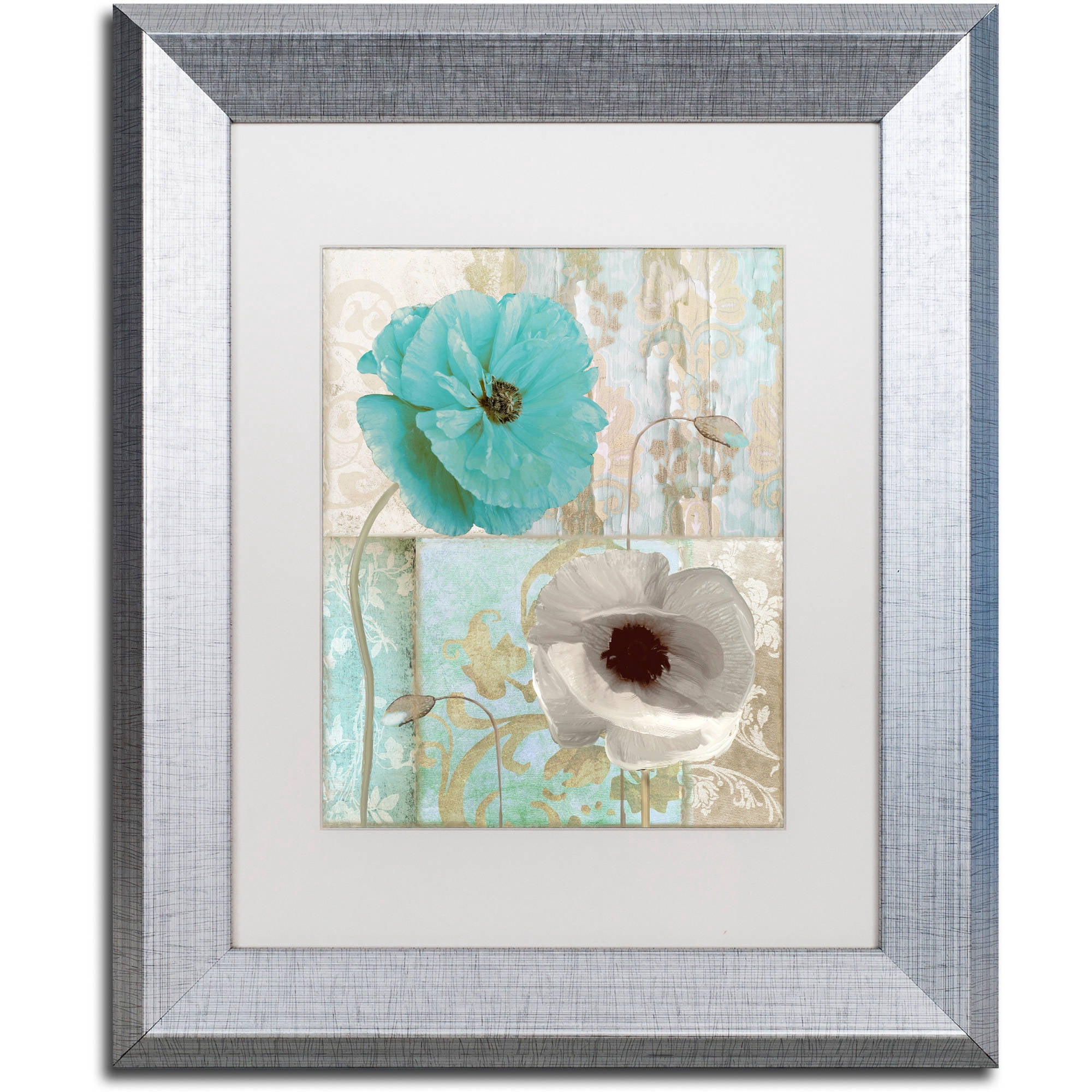 Trademark Fine Art "Beach Poppies II" Canvas Art by Color Bakery White Matte, Silver Frame
