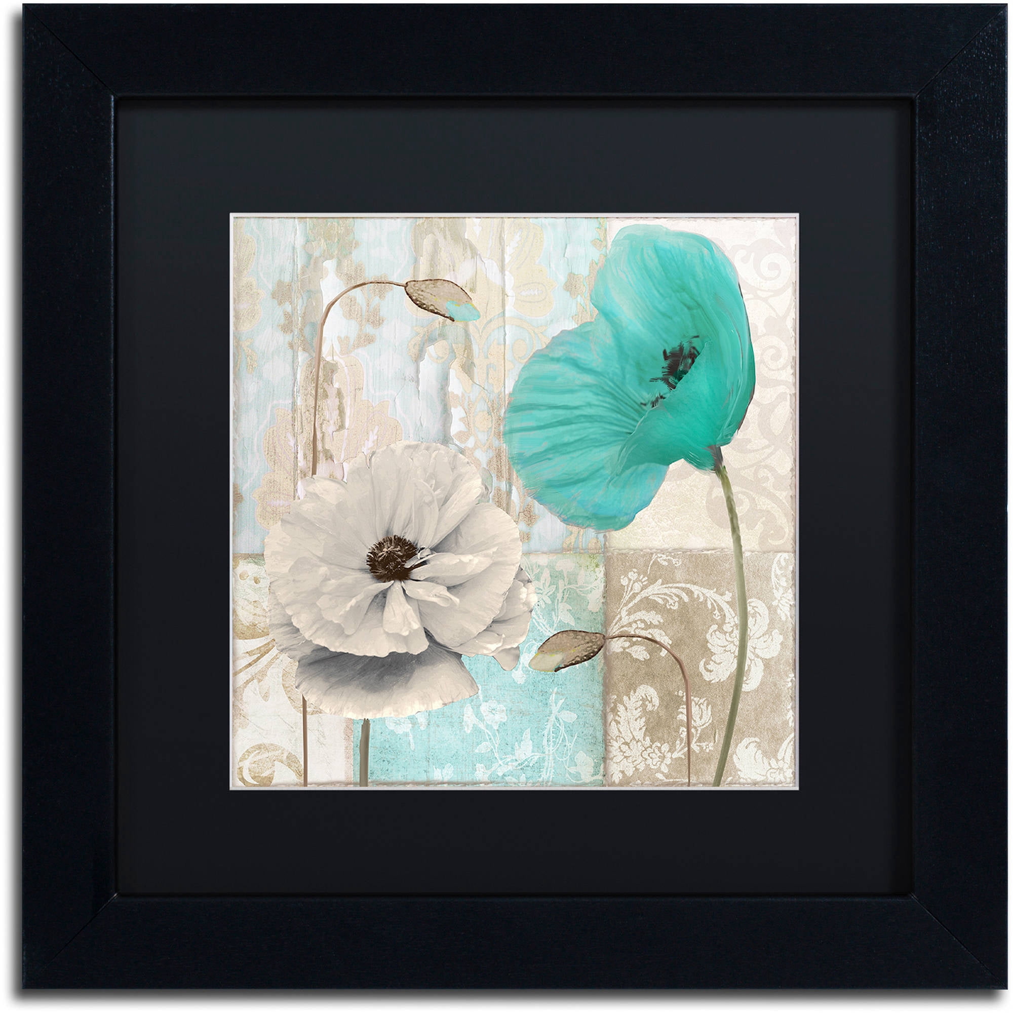 Trademark Fine Art "Beach Poppies III" Canvas Art by Color Bakery Black Matte, Black Frame