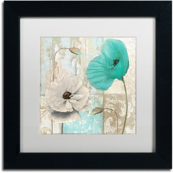 Trademark Fine Art "Beach Poppies III" Canvas Art by Color Bakery White Matte, Black Frame