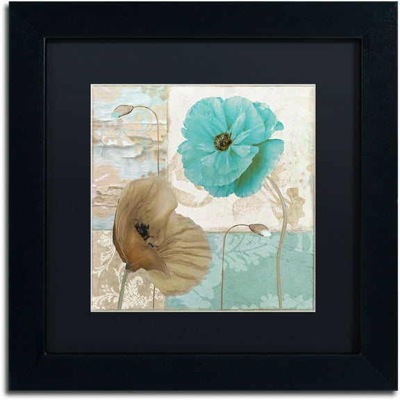 Trademark Fine Art "Beach Poppies IV" Canvas Art by Color Bakery Black Matte, Black Frame