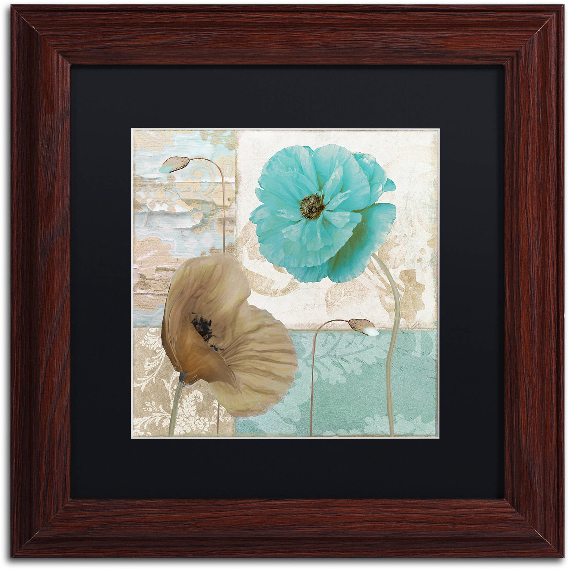 Trademark Fine Art "Beach Poppies IV" Canvas Art by Color Bakery Black Matte, Wood Frame