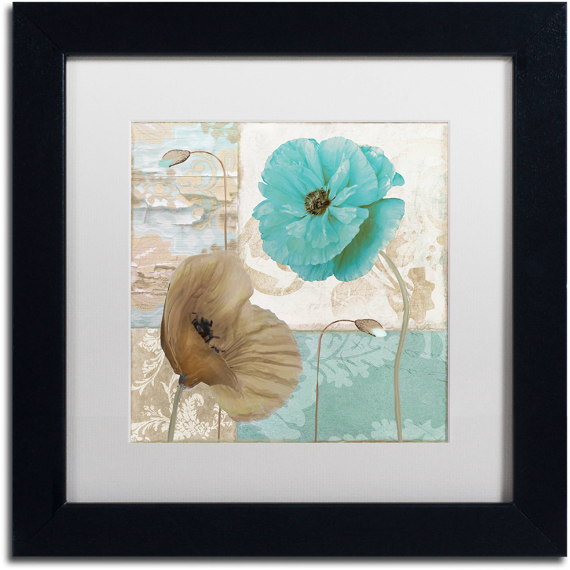 Trademark Fine Art "Beach Poppies IV" Canvas Art by Color Bakery White Matte, Black Frame