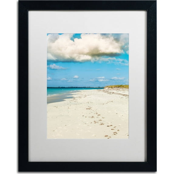 Trademark Fine Art "Beach Walk" Canvas Art by Yale Gurney, White Matte, Black Frame
