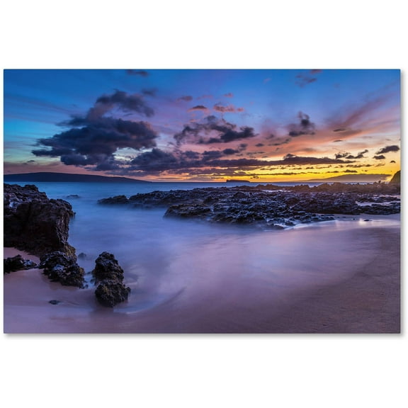 Trademark Fine Art 'Beach at Dusk' Canvas Art by Pierre Leclerc