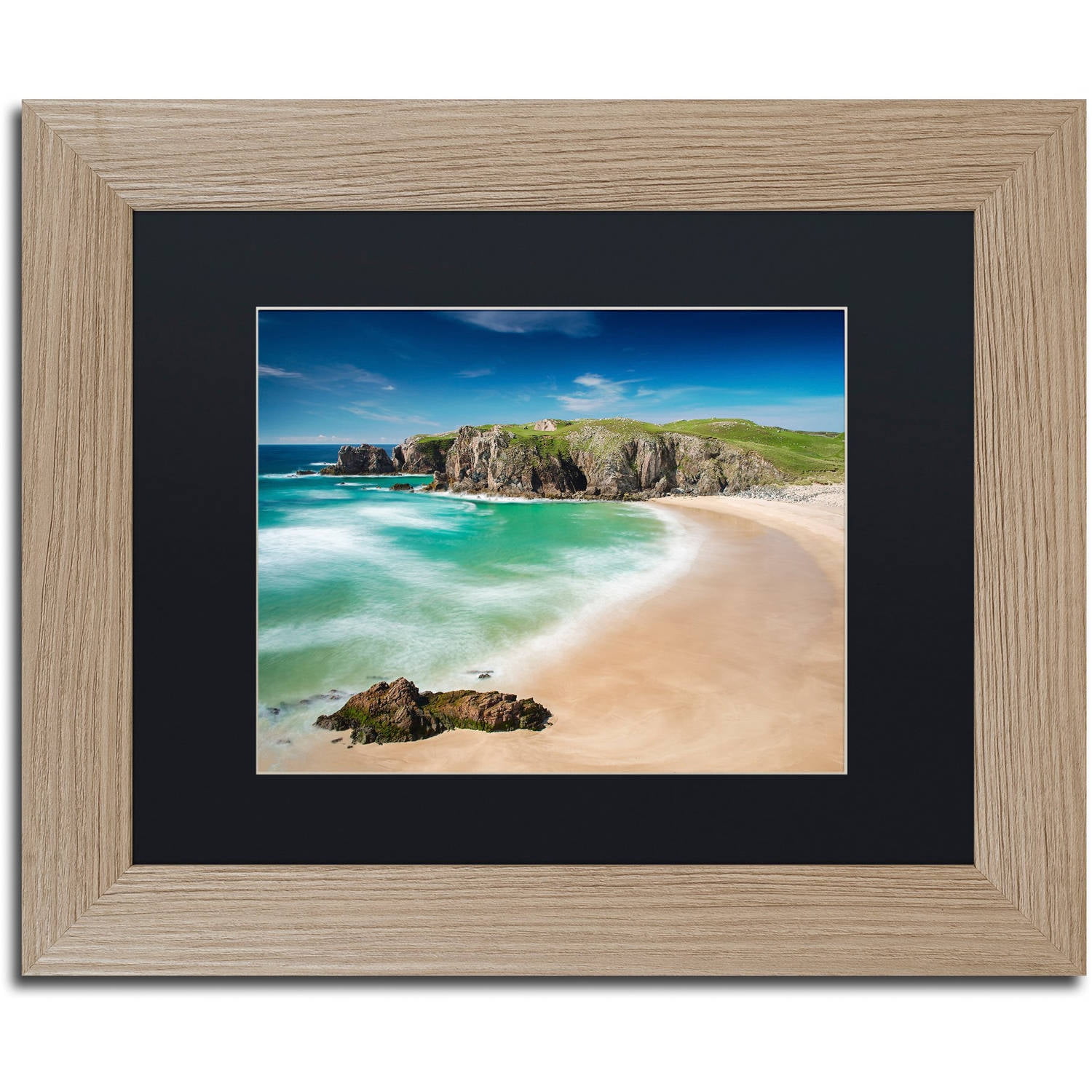 Trademark Fine Art "Beach at Mangersta" Canvas Art by Michael Blanchette Photography Black Matte, Birch Frame