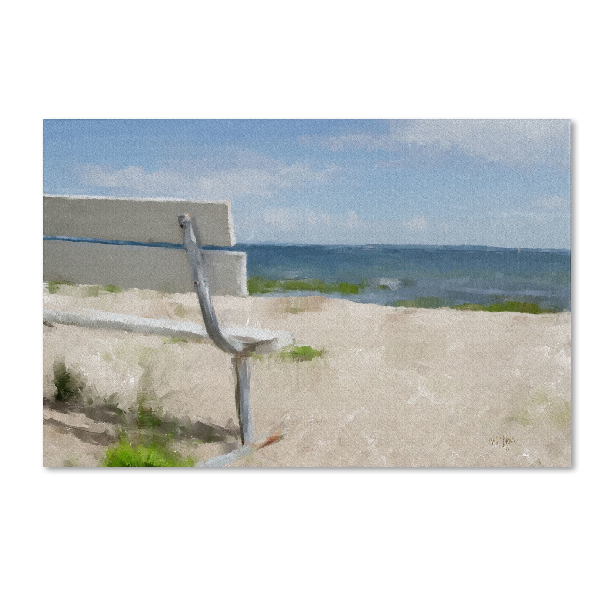 Trademark Fine Art "Beach on Long Island Sound" Canvas Art by Lois Bryan