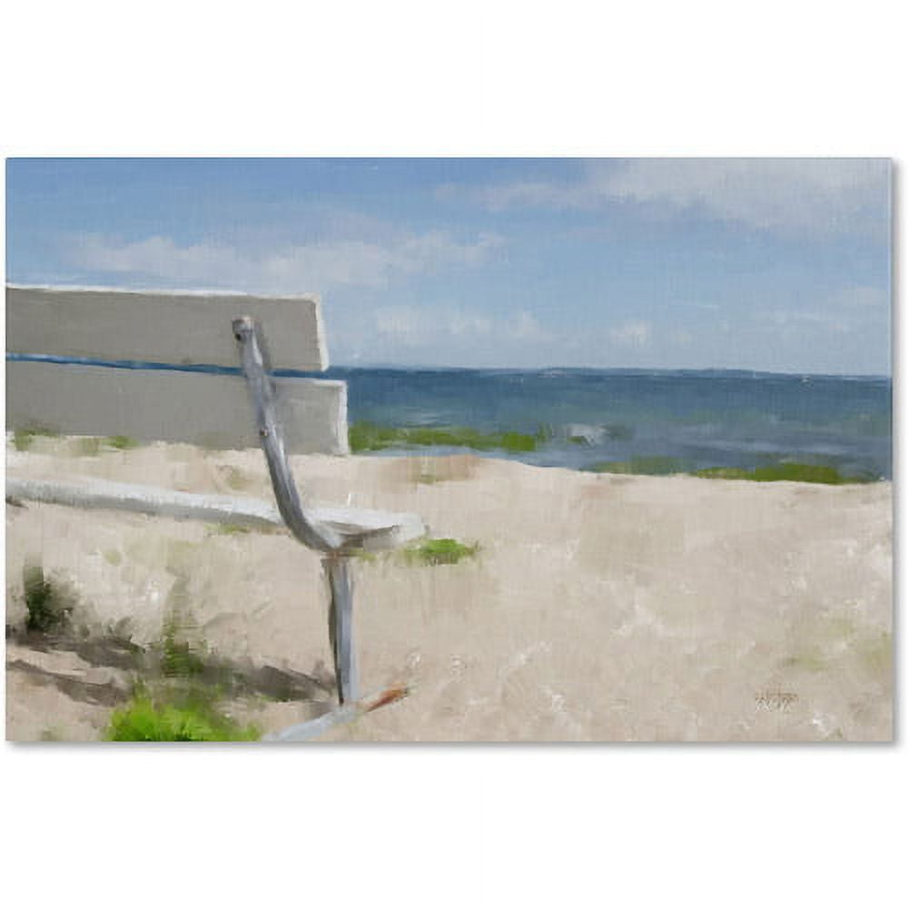 Trademark Fine Art "Beach on Long Island Sound" Canvas Art by Lois Bryan