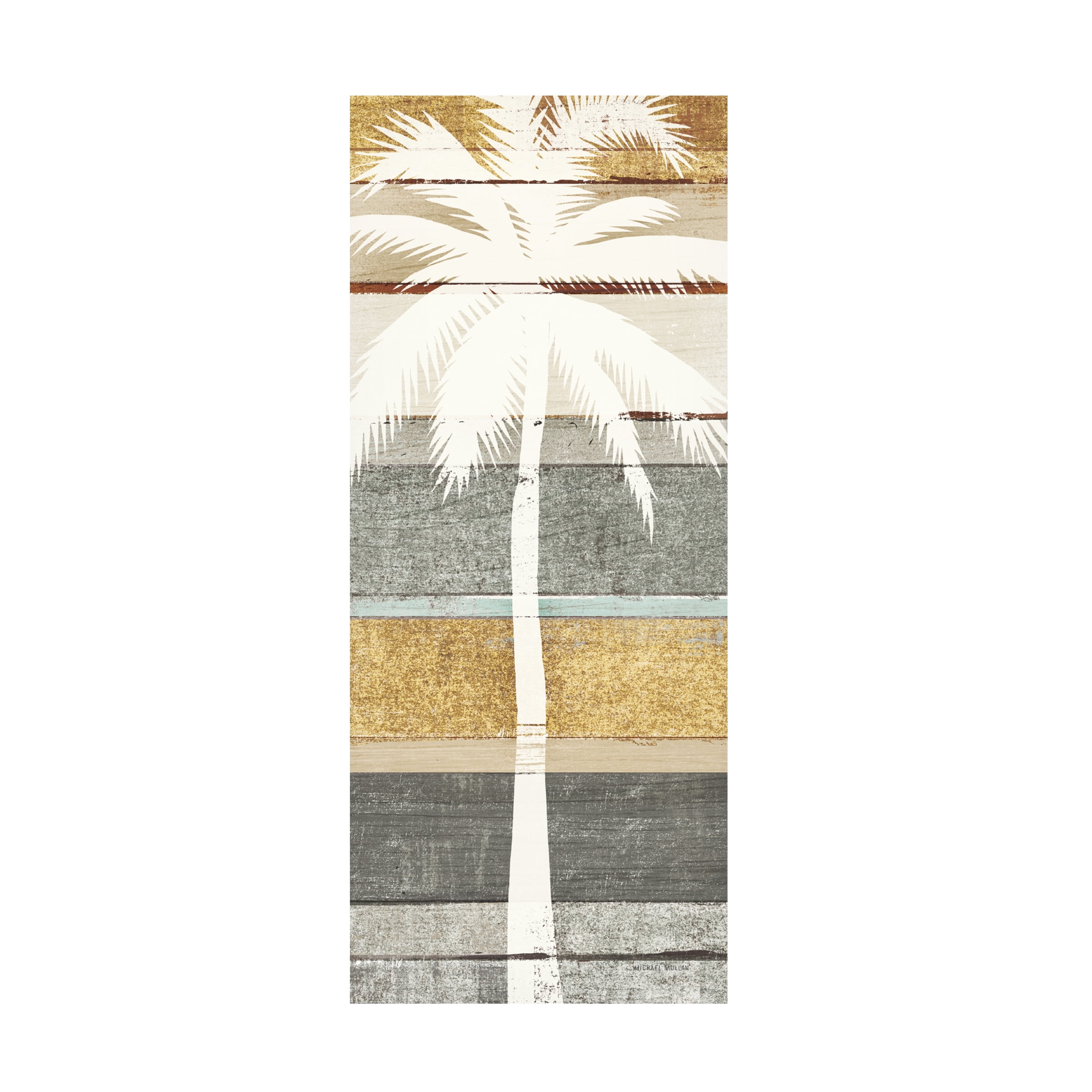 Trademark Fine Art 'Beachscape Palms V Gold Neutral' Canvas Art by Michael Mullan