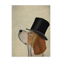 Trademark Fine Art 'Beagle, Formal Hound And Hat' Canvas Art by Fab Funky