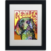 Trademark Fine Art 'Beagle Love' Canvas Art by Dean Russo, White Matte, Black Frame