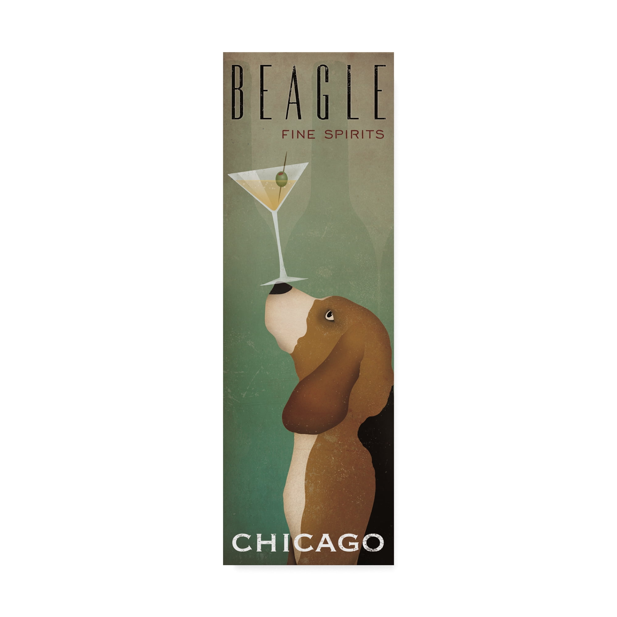 Trademark Fine Art 'Beagle Martini v2' Canvas Art by Ryan Fowler
