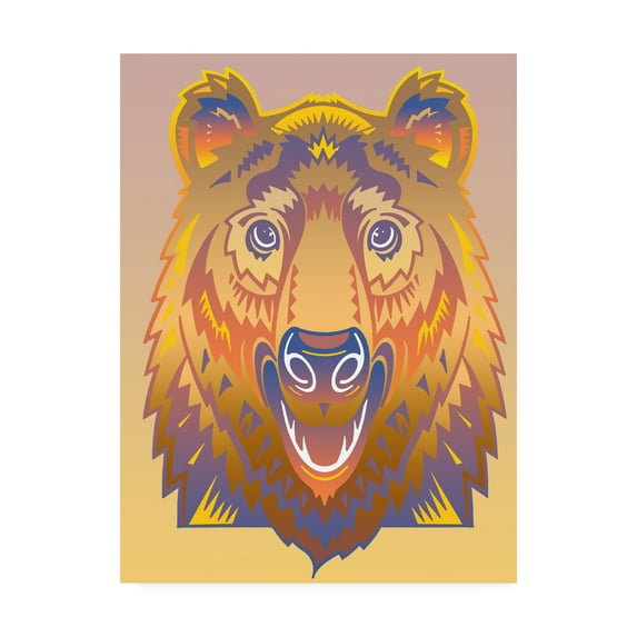 Trademark Fine Art 'Bear Orange And Blue' Canvas Art by David Chestnutt