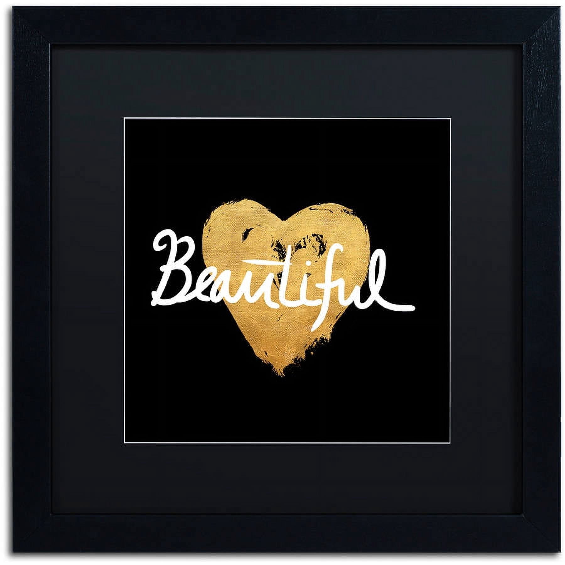 Trademark Fine Art "Beautiful On Black" Canvas Art by Lisa Powell Braun, Black Matte, Black Frame