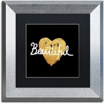 Trademark Fine Art "Beautiful On Black" Canvas Art by Lisa Powell Braun, Black Matte, Silver Frame