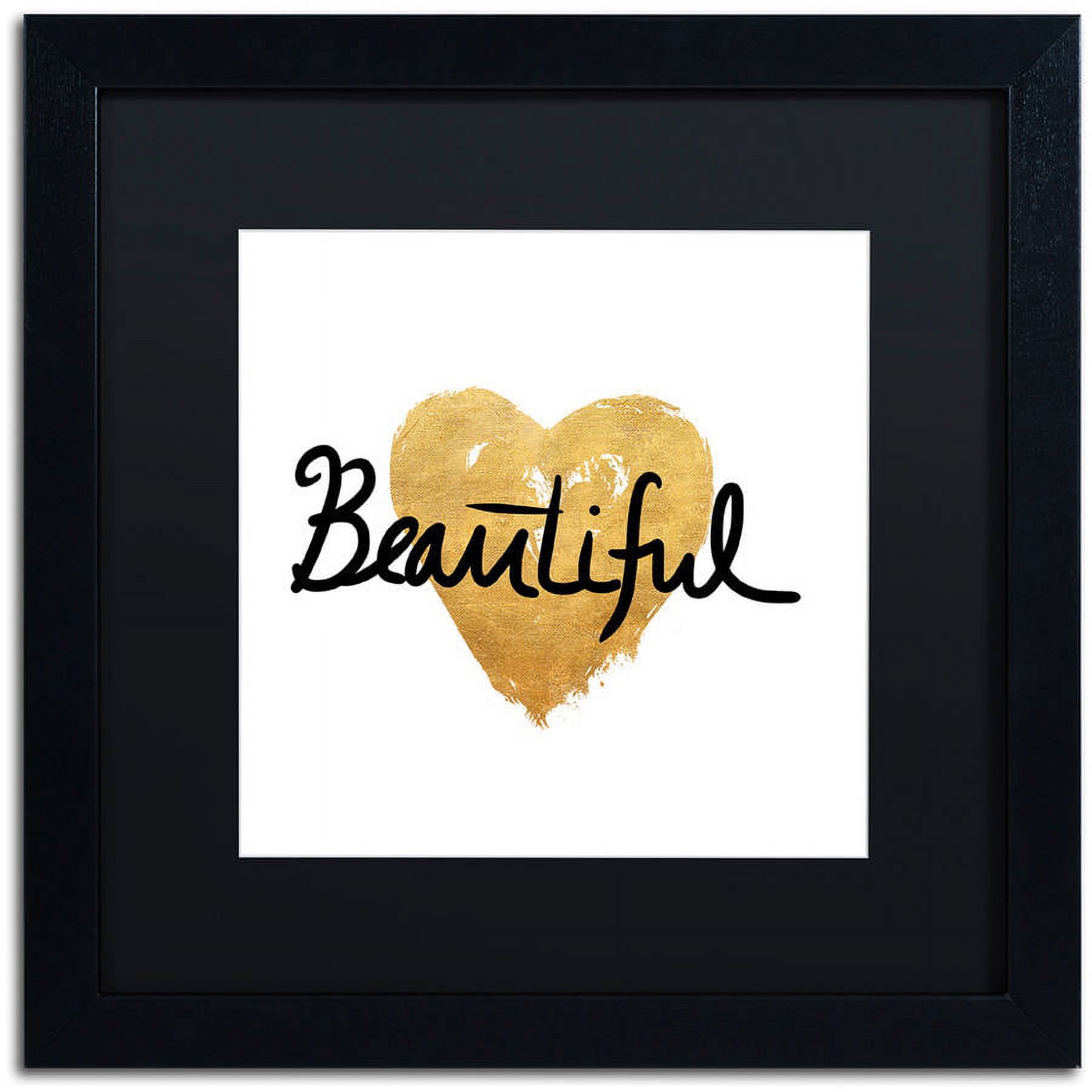 Trademark Fine Art "Beautiful On White" Canvas Art by Lisa Powell Braun, Black Matte, Black Frame