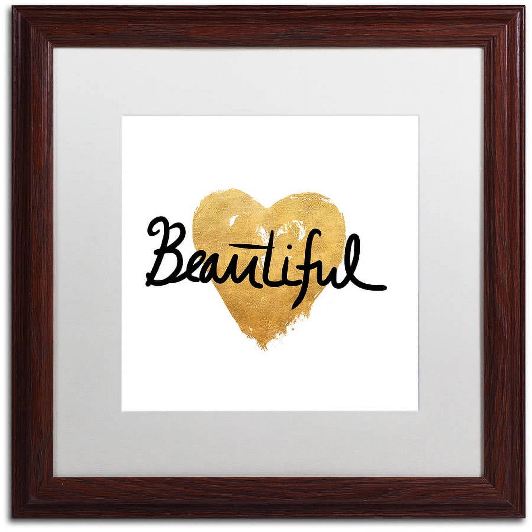 Trademark Fine Art "Beautiful On White" Canvas Art by Lisa Powell Braun, White Matte, Wood Frame