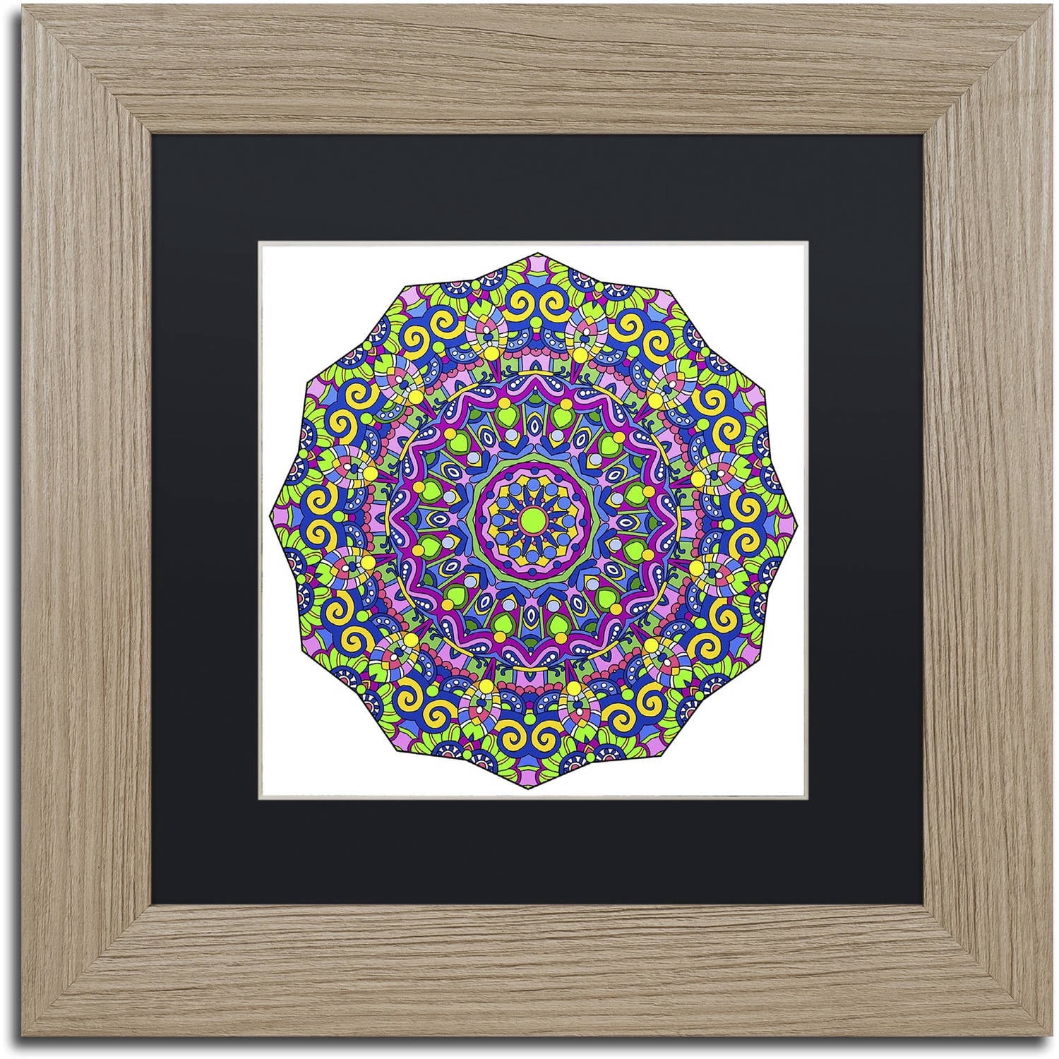 Trademark Fine Art "Beautifully Brilliant Mandala" Canvas Art by Kathy G. Ahrens, Black Matte, Birch Frame