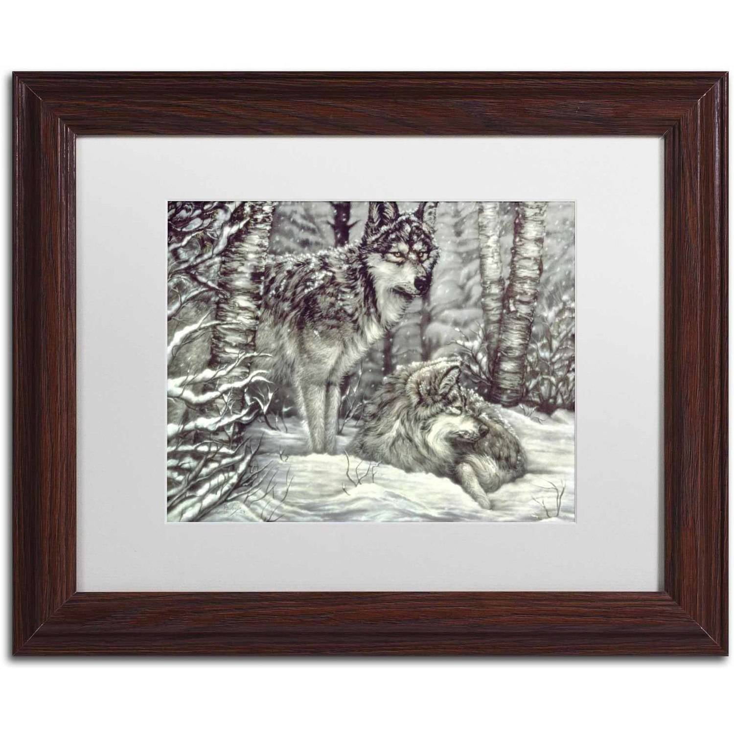 Trademark Fine Art 'Bedding Down' Canvas Art by Jenny Newland, White Matte, Wood Frame