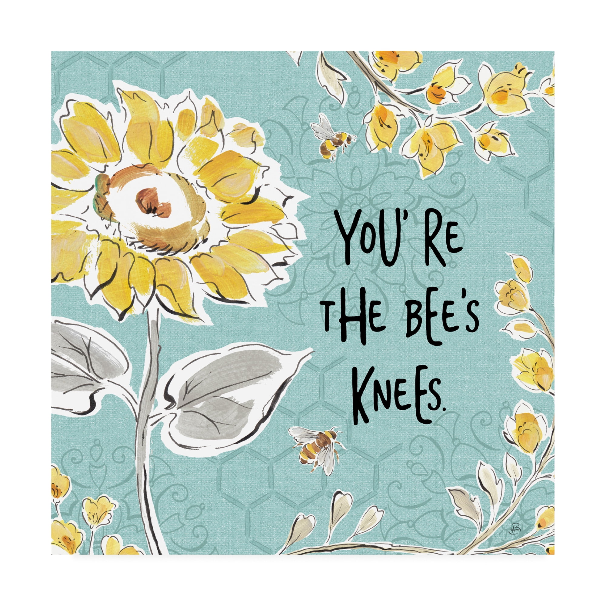 Trademark Fine Art 'Bee Happy II Linen' Canvas Art by Daphne Brissonnet