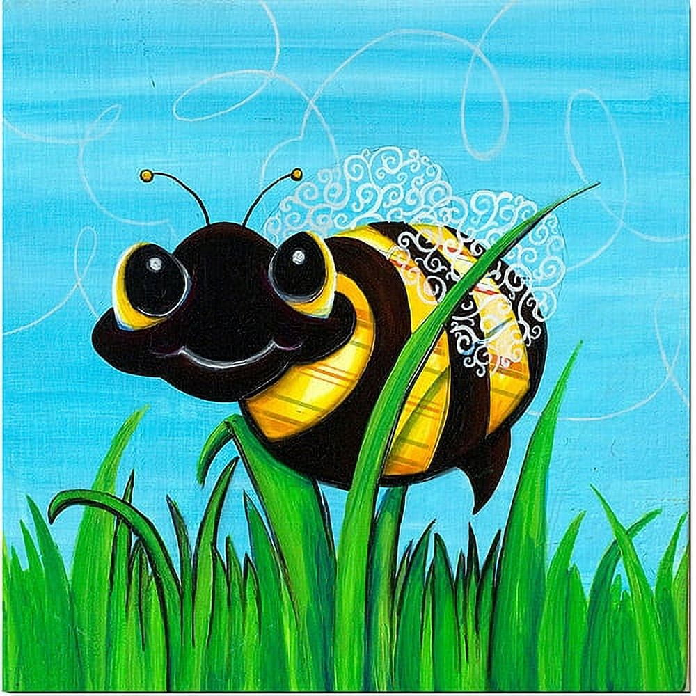 Bee at Play 14-Inch Wood Frame Canvas Art