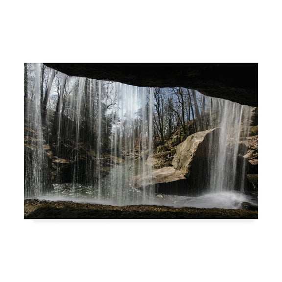 Trademark Fine Art 'Behind the Waterfall' Canvas Art by Kurt Shaffer