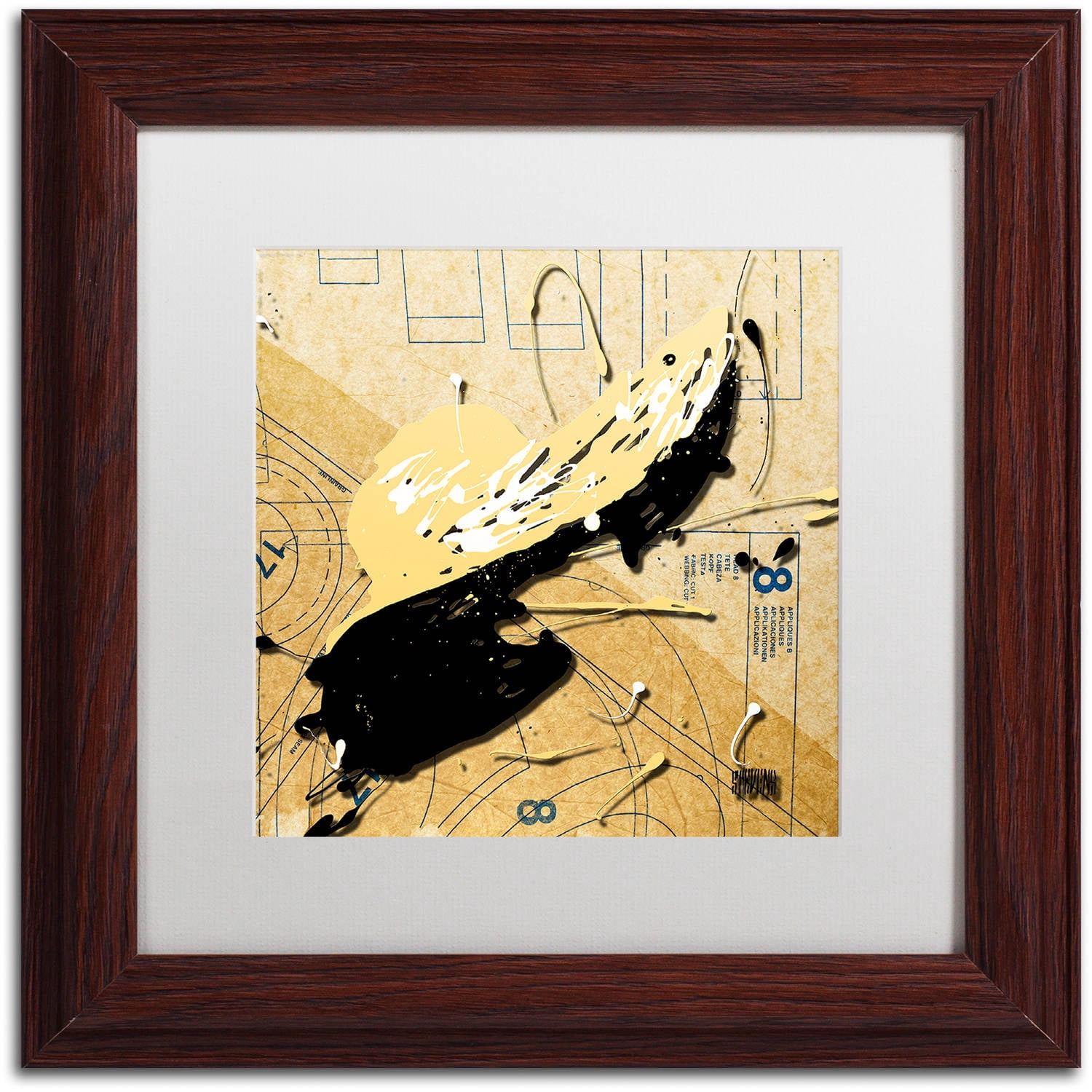 Trademark Fine Art "Beige Floppy" Canvas Art by Roderick Stevens, White Matte, Wood Frame
