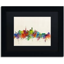 Trademark Fine Art 'Beijing China Skyline' Canvas Art by Michael Tompsett, Black Matte, Black Frame
