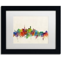 Trademark Fine Art 'Beijing China Skyline' Canvas Art by Michael Tompsett, White Matte, Black Frame