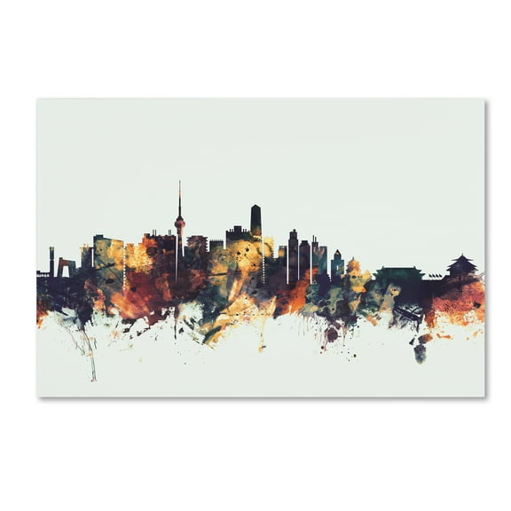 Trademark Fine Art 'Beijing China Skyline' Canvas Art by Michael Tompsett