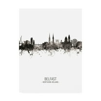 Trademark Fine Art 'Belfast Northern Ireland Skyline Portrait II' Canvas Art by Michael Tompsett