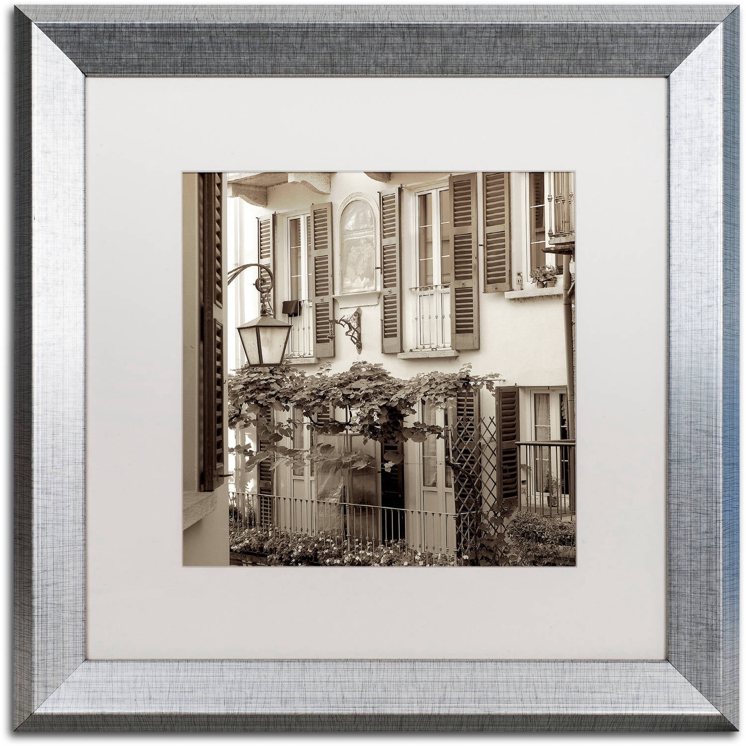 Trademark Fine Art "Bellagio I" Canvas Art by Alan Blaustein, White Matte, Silver Frame